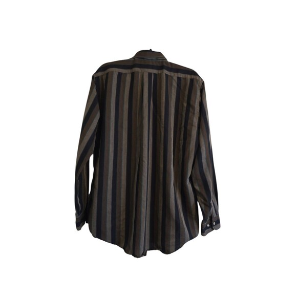 Vintage Men's Hunt Club XL Brown Striped Button-up - Picture 2 of 3